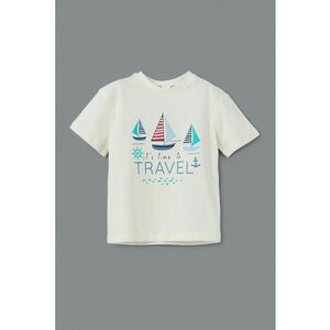Tricou cu imprimeu grafic si text imagine