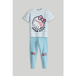 Set de tricou cu imprimeu grafic si colanti - 2 piese imagine