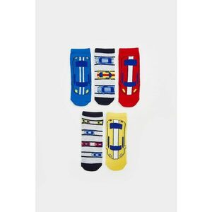 Set de sosete foarte scurte cu model cu masina - 5 perechi imagine