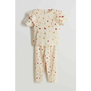 Set de tricou din amestec de bumbac si pantaloni - 2 piese imagine