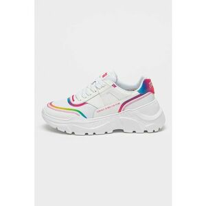 Pantofi sport cu talpa demi-wedge si garnituri din piele imagine