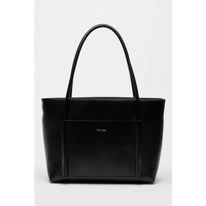 Geanta shopper din piele ecologica cu detaliu cu logo discret metalic imagine