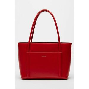 Geanta shopper din piele ecologica cu detaliu cu logo discret metalic imagine