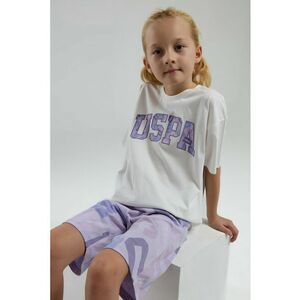 Set de tricou cu logo brodat si pantaloni scurti - 2 piese imagine