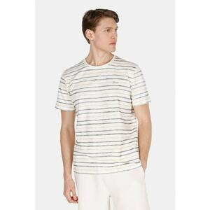 Tricou cu decolteu la baza gatului si model in dungi imagine