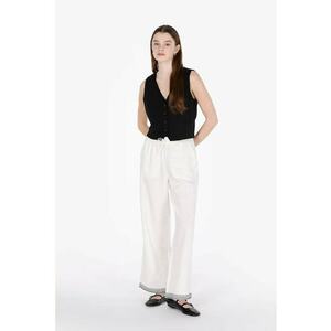 Pantaloni din amestec de in cu croiala ampla imagine