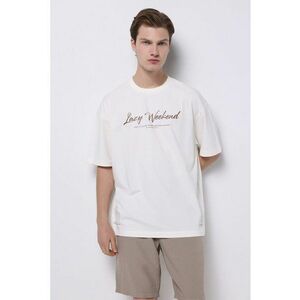 Tricou din bumbac cu imprimeu text imagine