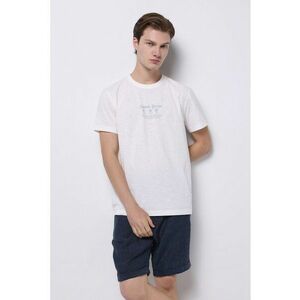 Tricou din bumbac cu decolteu la baza gatului imagine