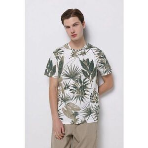 Tricou din bumbac cu model frunze imagine