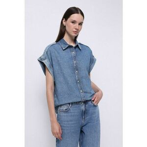 Camasa din denim cu maneci cazute imagine