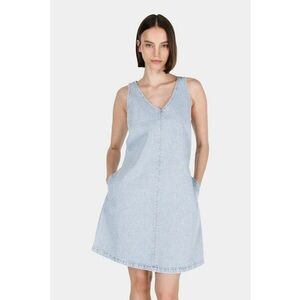 Rochie scurta din denim cu decolteu in V imagine