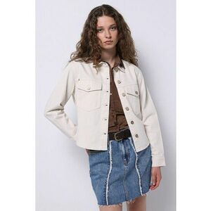 Jacheta-camasa din denim cu buzunare cu clapa pe piept imagine