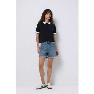 Pantaloni scurti din denim cu talie inalta imagine