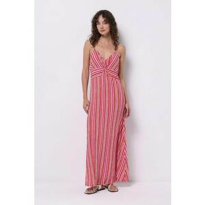 Rochie maxi cu bretele inguste si dungi imagine