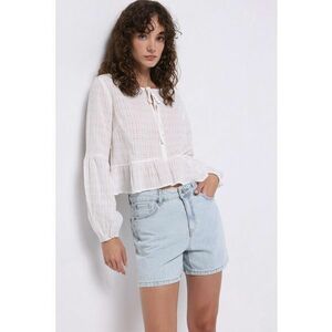 Blugi scurti relaxed-fit din denim imagine