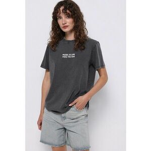 Tricou lejer de bumbac cu model text imagine