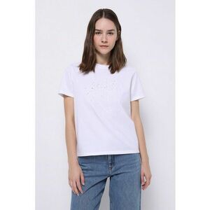 Tricou cu model si decolteu la baza gatului imagine