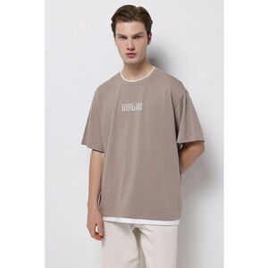 Tricou din bumbac cu imprimeu text imagine
