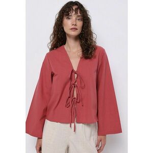 Bluza cu decolteu in V si snururi imagine