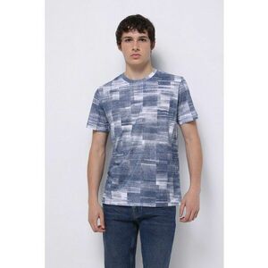Tricou cu decolteu la baza gatului si model asbtract imagine