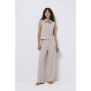 Pantaloni cu talie inalta si croiala ampla imagine