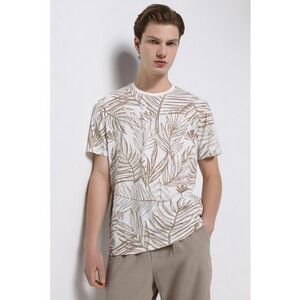 Tricou regular fit cu model cu frunze imagine