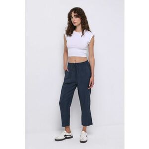 Pantaloni crop din amestec de modal cu talie medie imagine