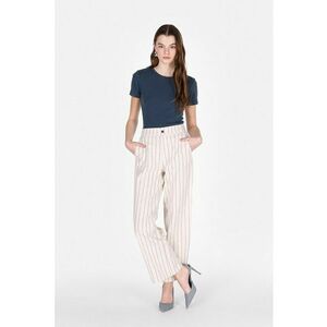 Pantaloni din amestec de in cu model in dungi imagine
