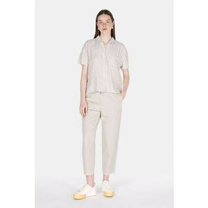 Pantaloni crop din amestec de lyocell imagine