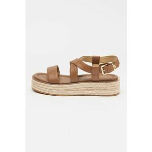 Sandale-espadrile din piele cu talpa flatform Lynn imagine