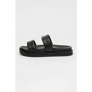 Papuci din piele cu model uni imagine