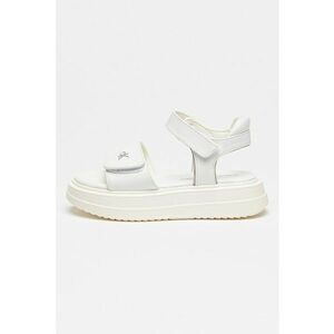 Sandale din piele ecologica cu inchidere velcro si platforma imagine