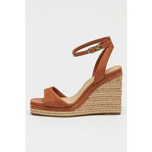 Sandale din piele si piele intoarsa cu talpa wedge imagine