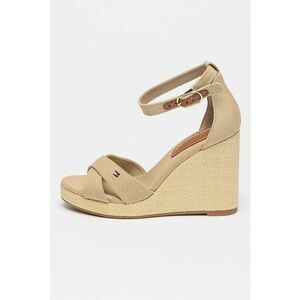 Sandale cu talpa wedge si broderie logo imagine