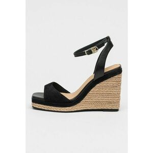 Sandale din piele si piele intoarsa cu talpa wedge imagine