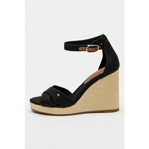 Sandale cu talpa wedge si broderie logo imagine