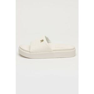 Papuci cu talpa flatform si model monograma imagine