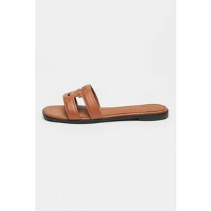 Papuci din piele cu model logo imagine