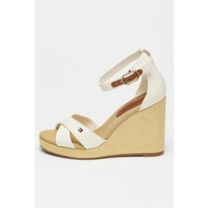 Sandale cu talpa wedge si broderie logo imagine