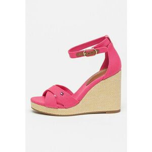 Sandale cu talpa wedge si broderie logo imagine