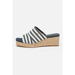 Papuci cu talpa wedge si model in dungi imagine