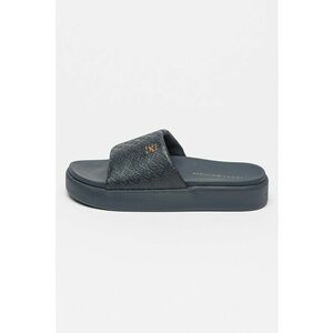 Papuci cu talpa flatform si model monograma imagine