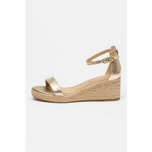 Sandale cu talpa wedge si aspect metalizat imagine
