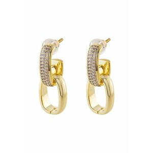 Cercei placati cu aur de 18K si decorati cu zirconia imagine