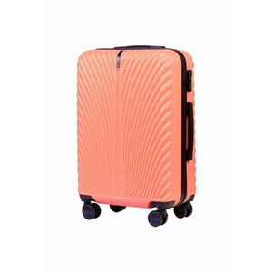 Troler mediu Swan - ABS - 4 roti - cifru - 65.5 cm - coral imagine