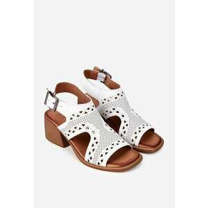 Sandale dama albe din piele cu design elegant imagine