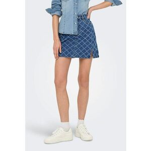 Fusta mini de denim cu margine cu slit imagine
