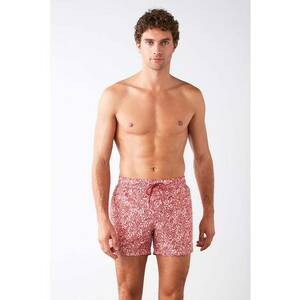 Pantaloni scurti de baie cu snur si model floral imagine