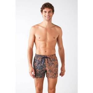 Pantaloni scurti de baie cu snur si model tropical imagine