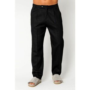 Pantaloni lung din IN cu nasture Black 17627 imagine